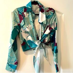 Inamorata Satin Tie-front Shirt